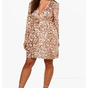 Rose Gold Sequin Cocktails Dress